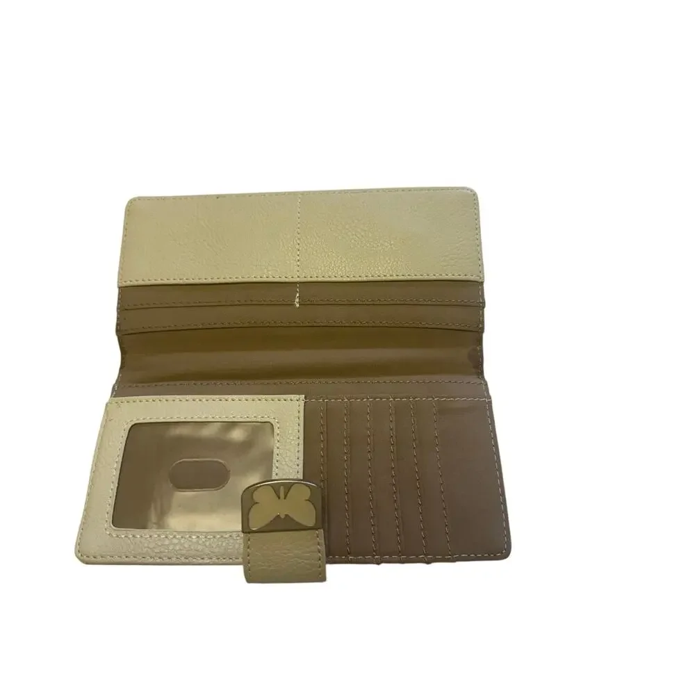 Vintage y2k RELIC by Fossil color block stripe butterfly clasp wallet
